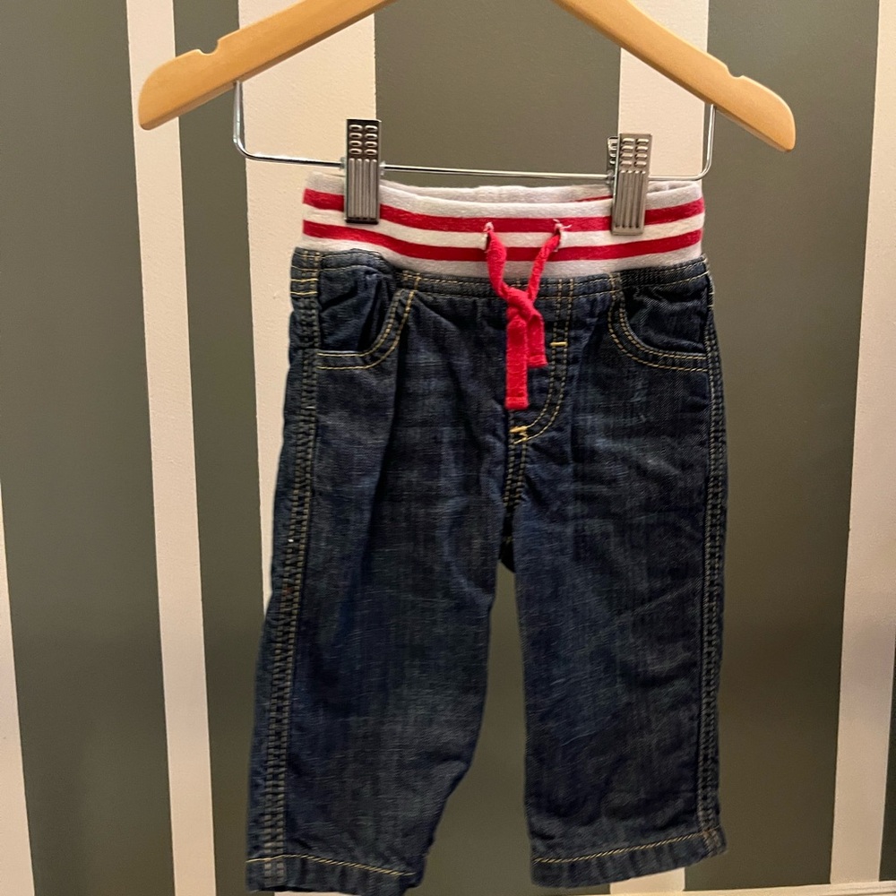 Baby Boden Red and Blue Elastic Waist Jeans